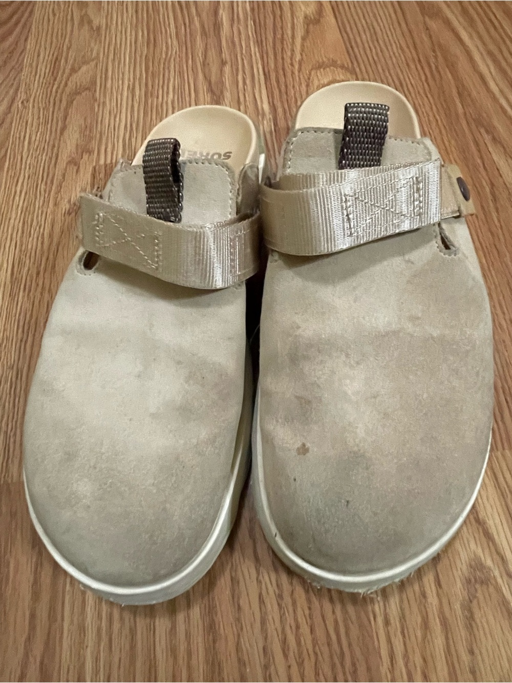 Sorel Viibe Shoes Womens 10 Casual Slip On Cozy Mule Clogs Brown Suede Leather